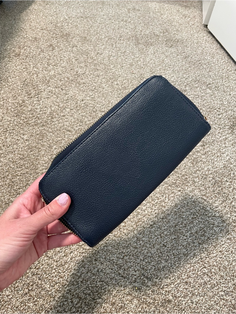 A New Day Navy Blue Faux Leather Zip Wallet